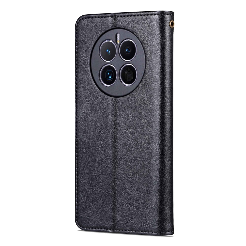 AZNS For Huawei Mate 50 4G Shockproof PU Leather Cover Magnetic Clasp Phone Case with Wallet Stand - Black-9