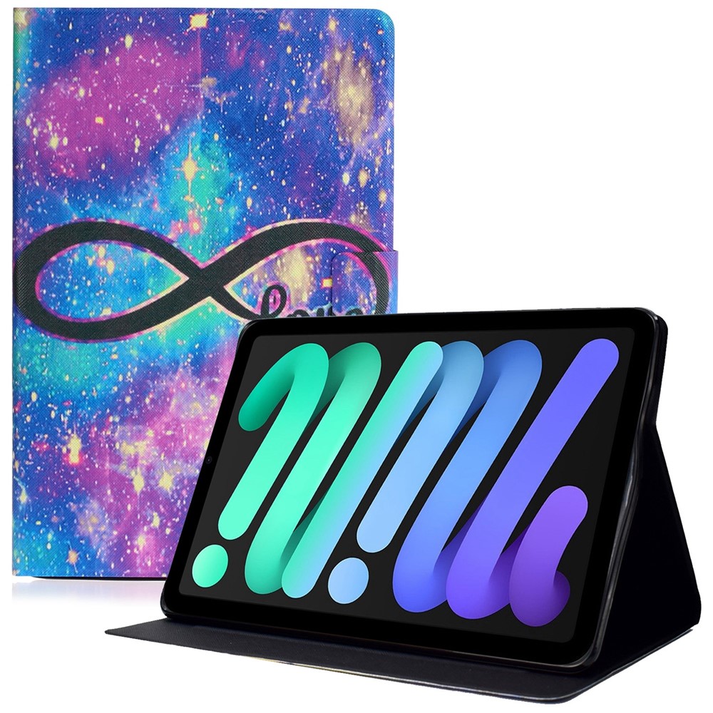 For iPad (2025) / 10.9 (2022) Pattern Printing PU Leather Shockproof Cover Foldable Stand Tablet Anti-Drop Case with Card Slots - Love