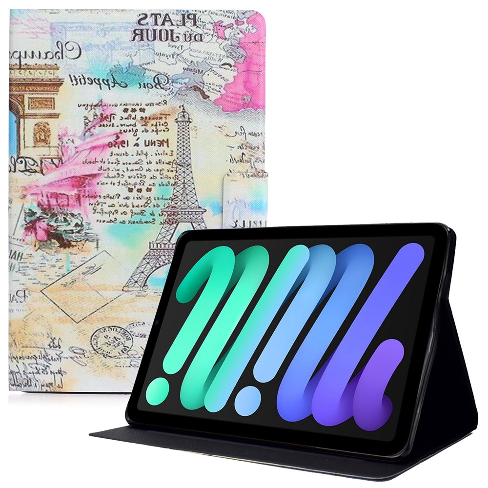 For iPad (2025) / 10.9 (2022) Pattern Printing PU Leather Shockproof Cover Foldable Stand Tablet Anti-Drop Case with Card Slots - Tower
