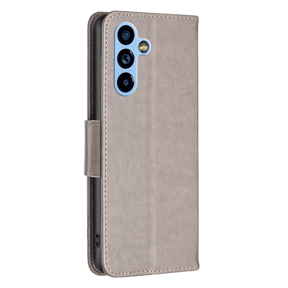 BF Imprinting Pattern Series-4 for Samsung Galaxy A54 5G PU Leather Imprinted Butterflies Stand Case Anti-drop Phone Wallet Cover - Grey-7