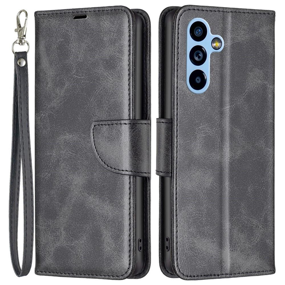 BF Leather Series-4 for Samsung Galaxy A54 5G Wallet Phone Case PU Leather Stand Shockproof Flip Magnetic Protective Cover with Wrist Strap - Black-1