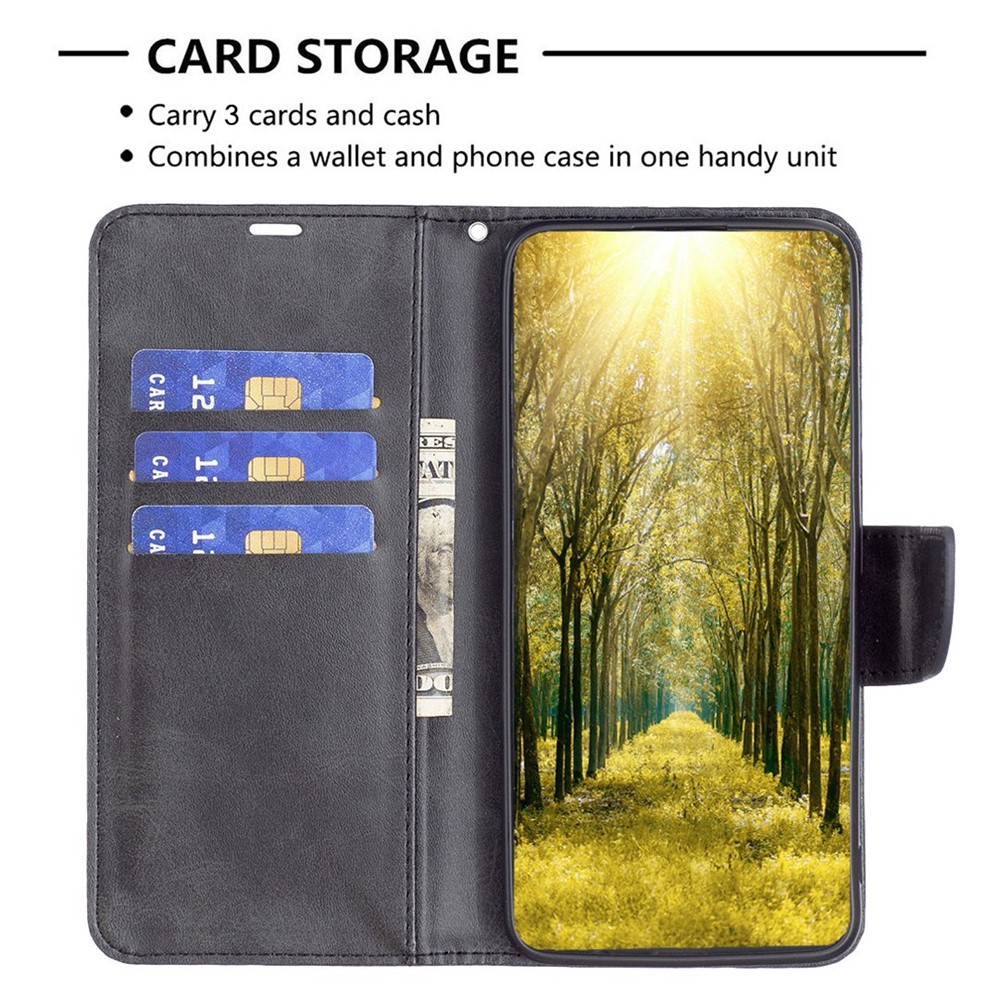 BF Leather Series-4 for Samsung Galaxy A54 5G Wallet Phone Case PU Leather Stand Shockproof Flip Magnetic Protective Cover with Wrist Strap - Black-3