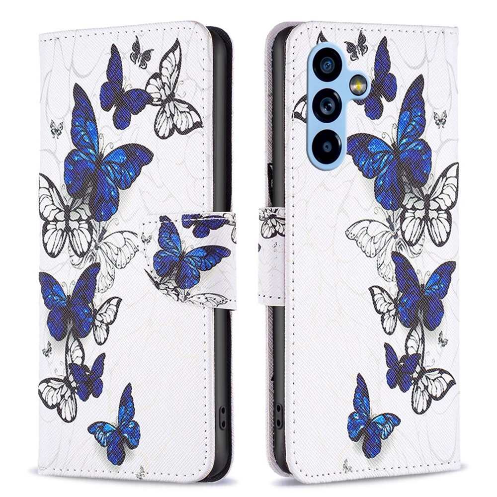 BF Pattern Printing Leather Series-2 for Samsung Galaxy A54 5G Well-protected Magnetic Flip Case PU Leather Stand Feature Wallet Printed Pattern Phone Cover - Butterflies-1