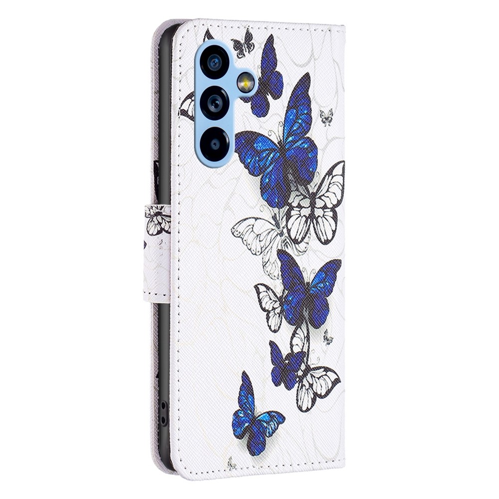 BF Pattern Printing Leather Series-2 for Samsung Galaxy A54 5G Well-protected Magnetic Flip Case PU Leather Stand Feature Wallet Printed Pattern Phone Cover - Butterflies-7