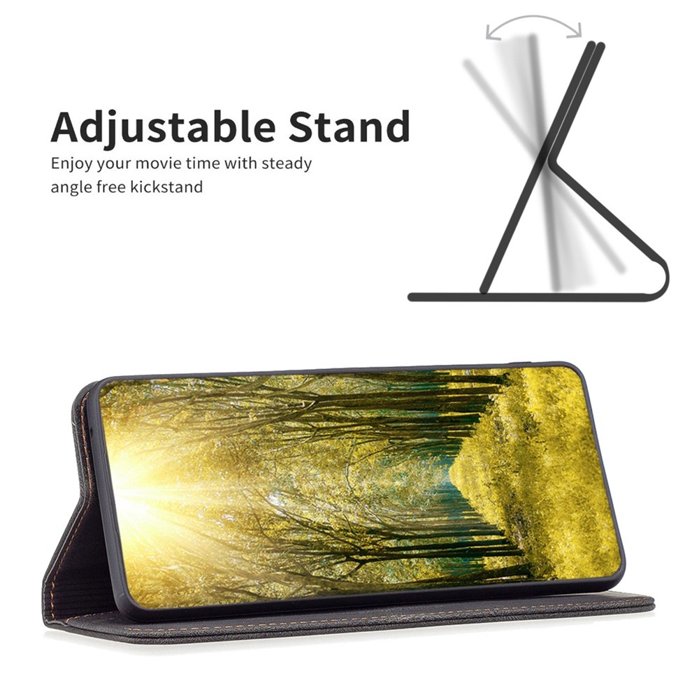 BINFEN COLOR BF Leather Series-5 for Samsung Galaxy A54 5G Style-08 RFID Blocking Magnetic Auto Closing Full Coverage PU Leather Case Phone Cover with Wallet Stand - Black-2