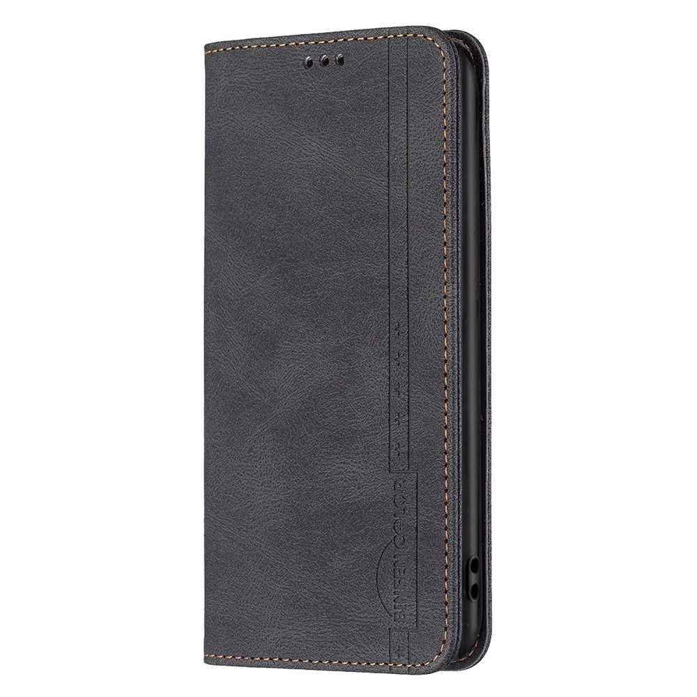 BINFEN COLOR BF Leather Series-5 for Samsung Galaxy A54 5G Style-08 RFID Blocking Magnetic Auto Closing Full Coverage PU Leather Case Phone Cover with Wallet Stand - Black-8