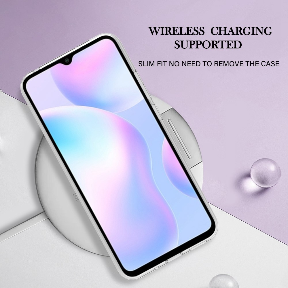 YB IMD Series-16 Marble Pattern Phone Case for Xiaomi Redmi 9A, Style E IMD Electroplated Frame 2.0mm TPU Drop Protection Back Cover - Pink-8
