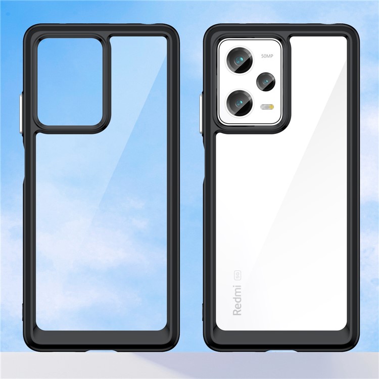 Para Xiaomi Redmi Note 12 Pro 5G / Nota 12 Pro Speed ​​5g / Case de Teléfono Poco X5 Pro 5g, Parachoques TPU a Prueba de Scratch+cubierta Protectora Acrílica - Negro-7