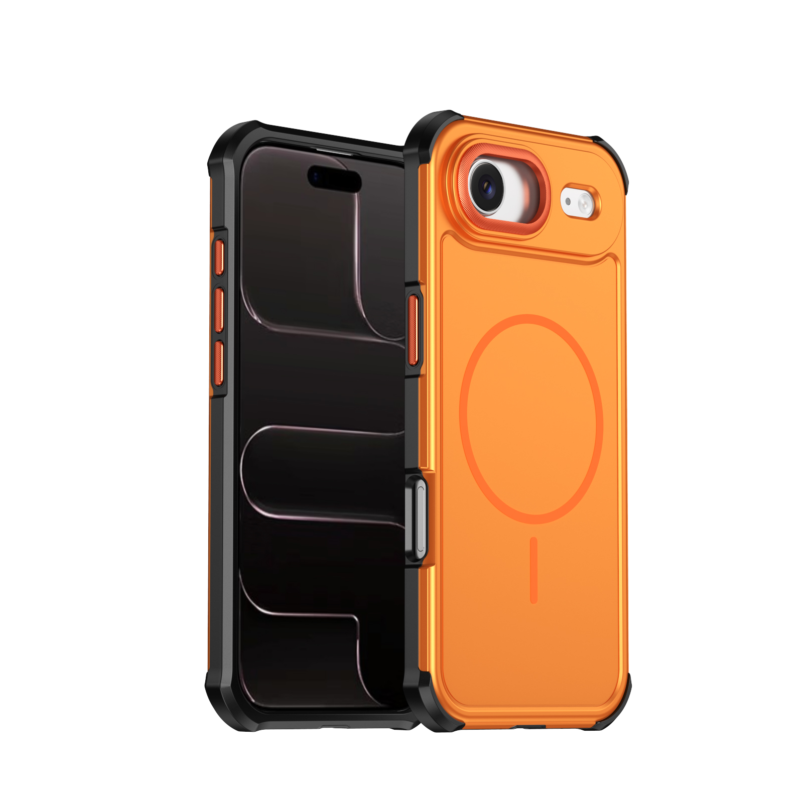 For iPhone Air Magnetic Case Shockproof TPU PC Protective Cover - Orange