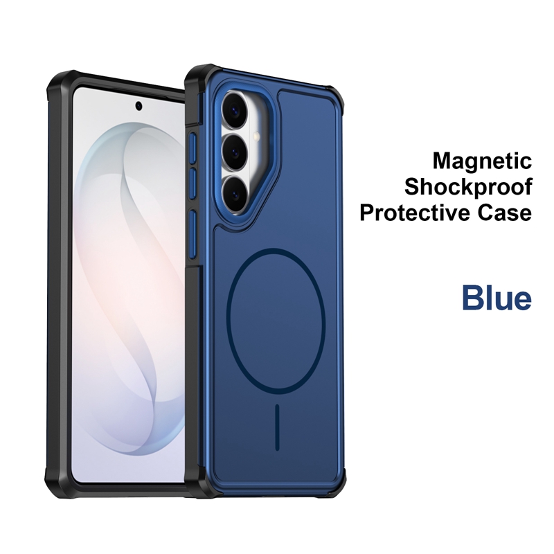 For Samsung Galaxy S23 FE Magnetic Case Shockproof TPU PC Protective Cover - Blue