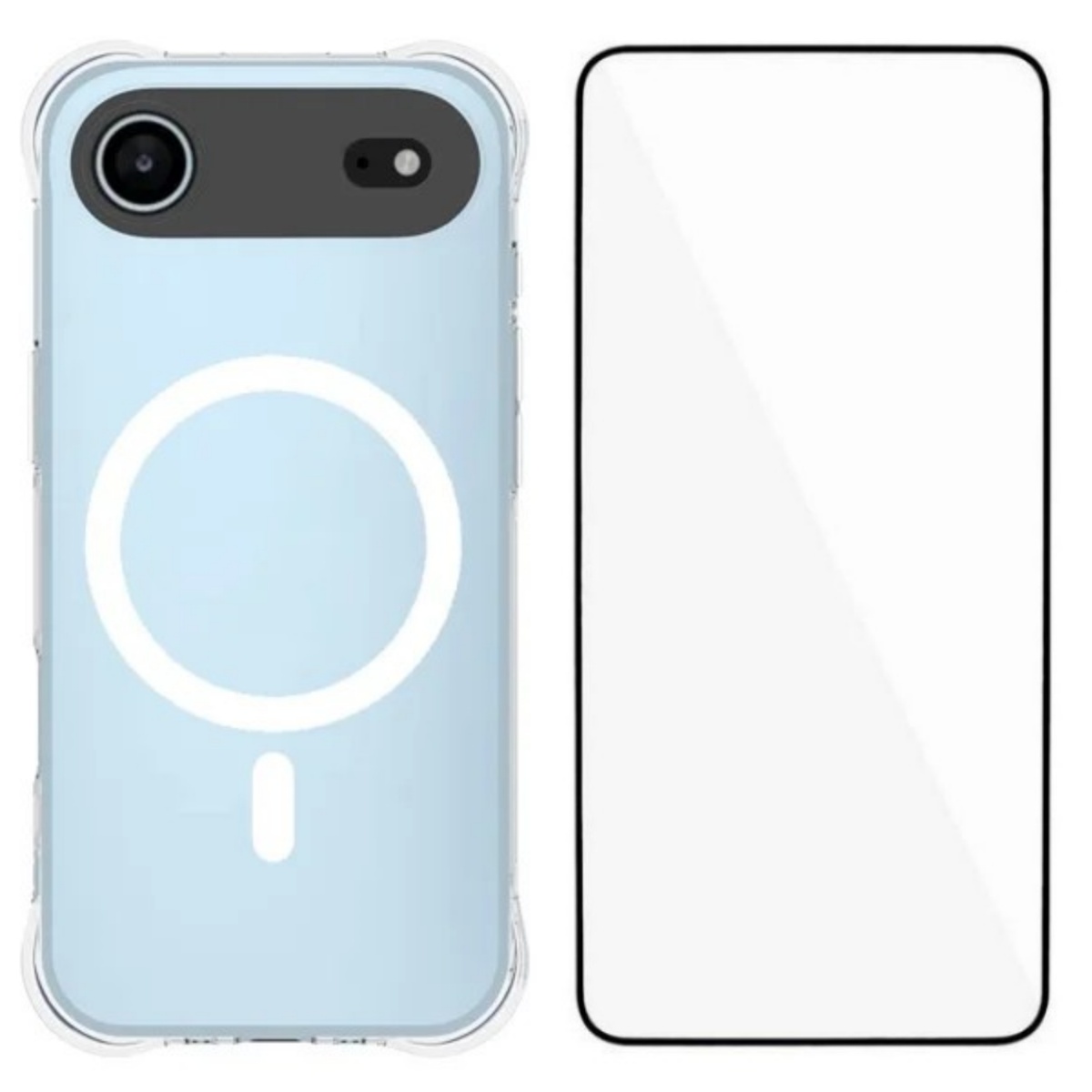 WANLONFENG for iPhone Air  WL2 Series 2.0mm Magnetic Case Clear TPU Phone Back Cover with Screen Films - Transparent