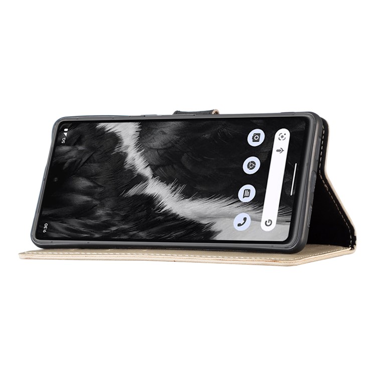 Case de Teléfono de Cuero PU Para Google Pixel 7 5G, Retro Crazy Horse Texture Stand Willet Cover Protective - Gris-4