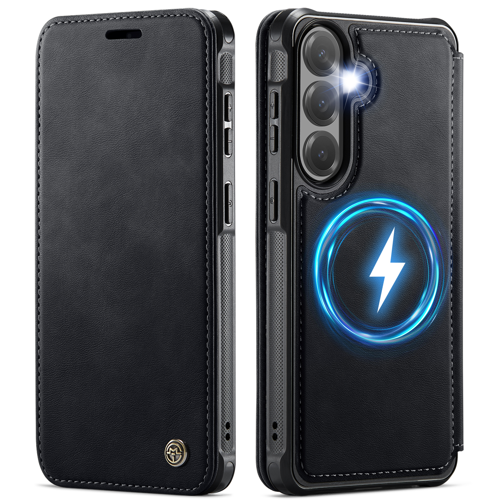 CASEME for Samsung Galaxy S23 FE Case  053   Magnetic RFID Blocking Wallet Flip Leather Phone Cover - Black