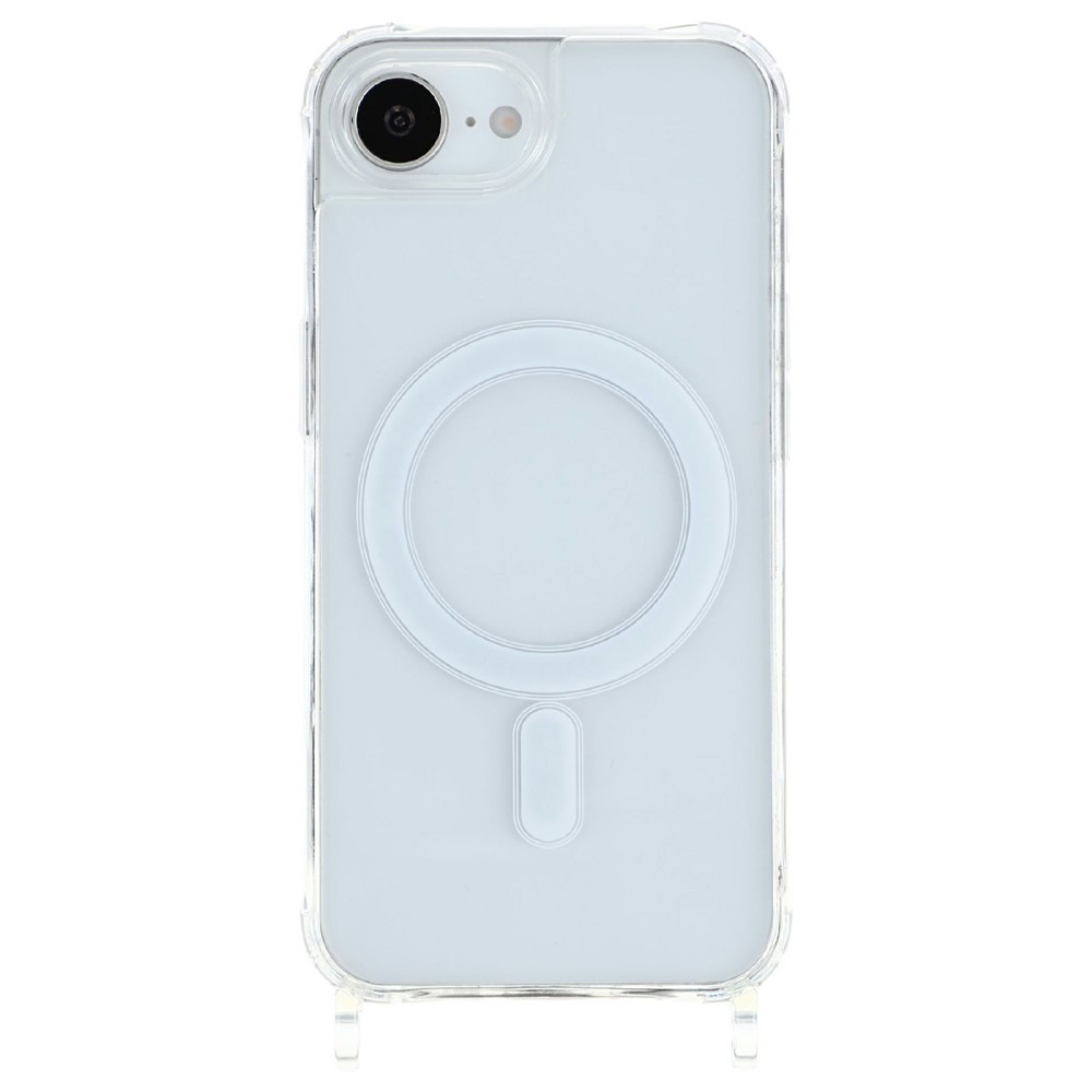 Magnetic Case For iPhone SE (2022) / SE (2020) / iPhone 8 4.7 inch / iPhone 7 4.7 inch , TPU+PC 1.5mm Clear Phone Cover with Lanyard Holes - Transparent