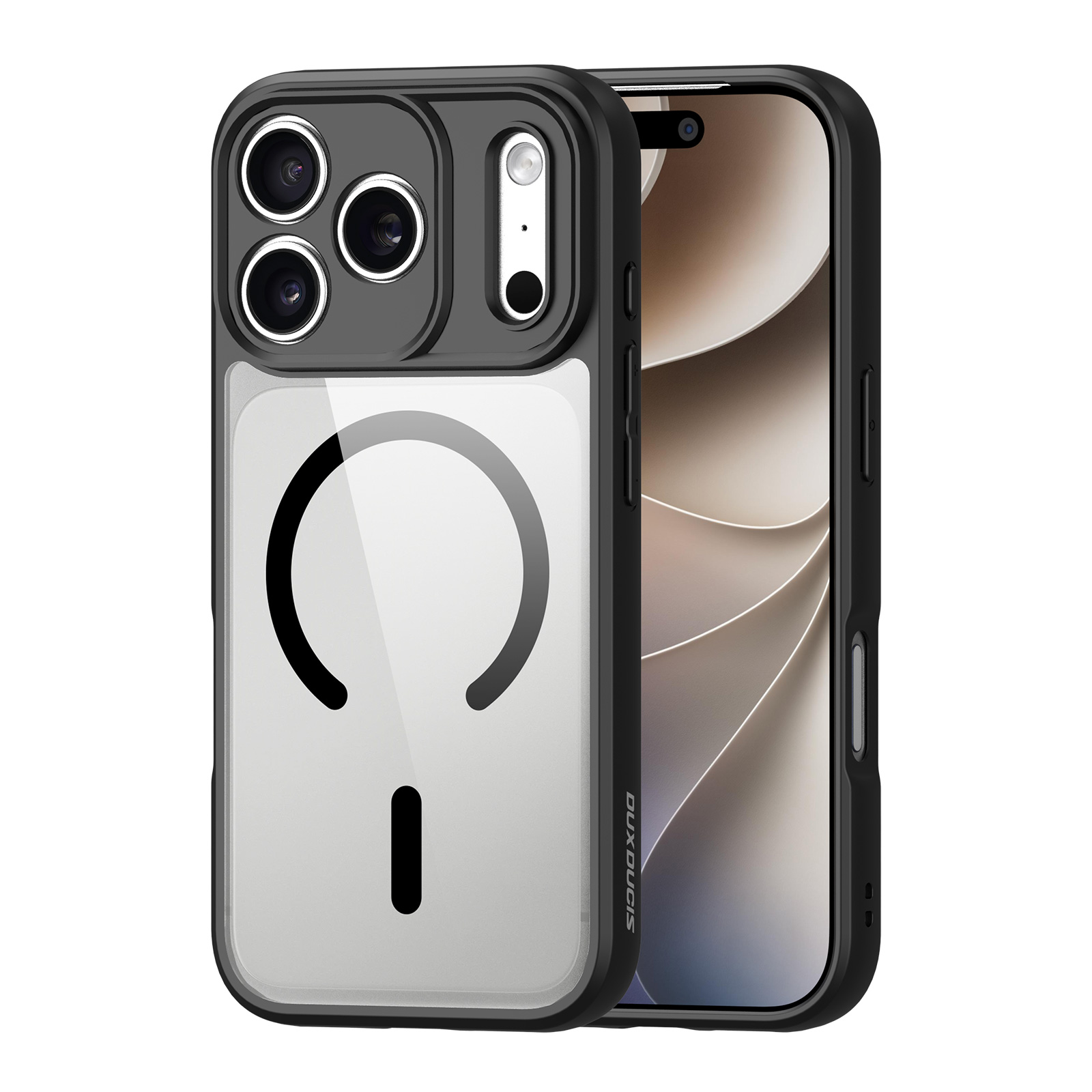 DUX DUCIS for iPhone 17 Pro / iPhone 18 Pro Aimo Series Magnetic Case PC + TPU Clear Back Phone Cover (REACH Certification) - Black