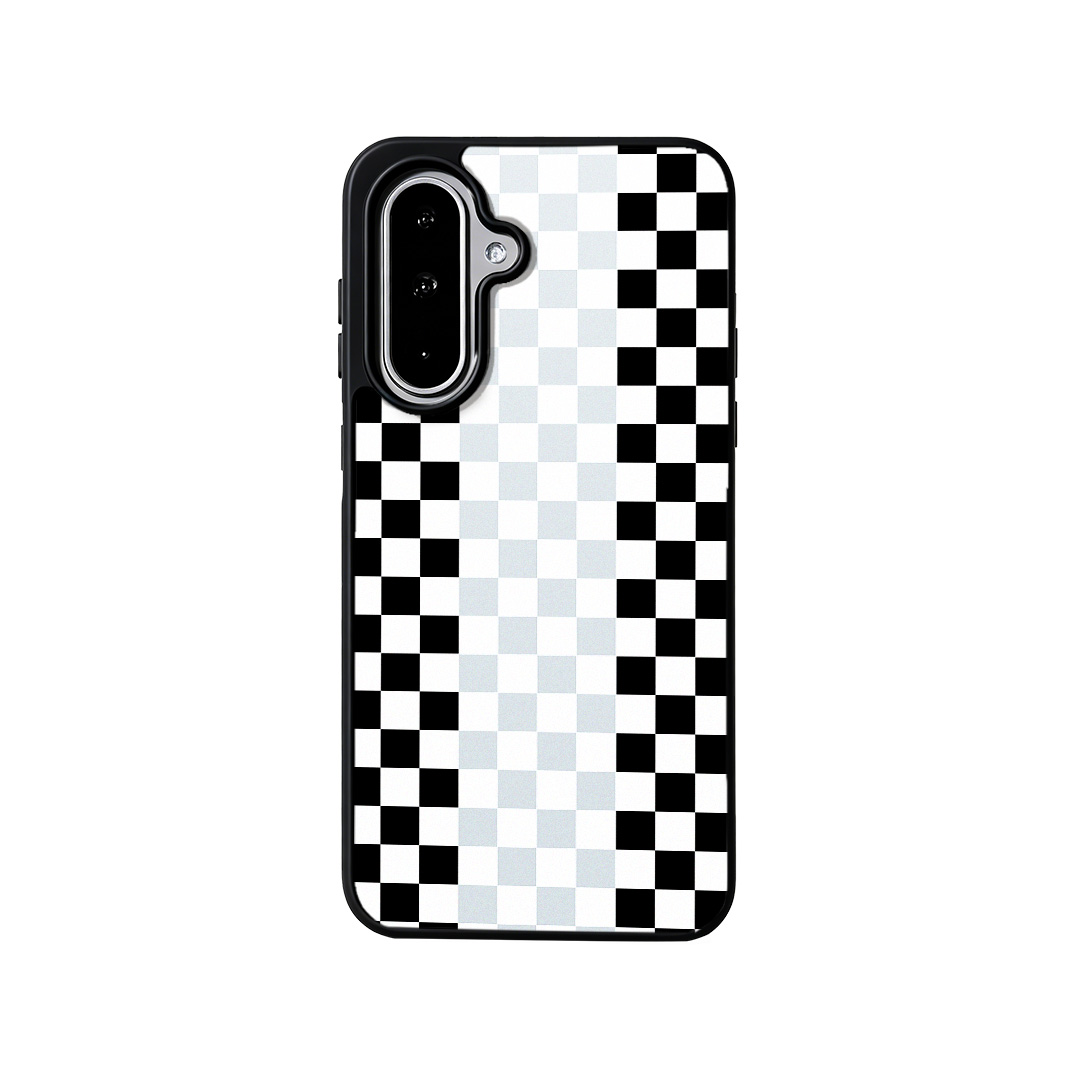 EYCASE for Samsung Galaxy A55 5G / Galaxy A35 5G Striped Series Magnetic Case TPU + Acrylic Phone Cover - Tri-Color Plaid