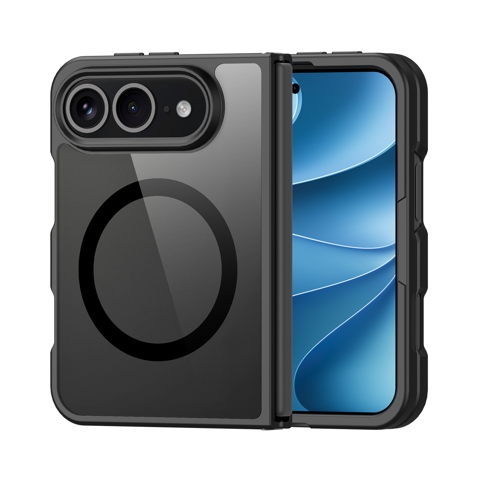 DUX DUCIS for iPhone Duo Aimo Series Magnetic Case PC + TPU Clear Back Phone Cover (REACH Certification) - Black