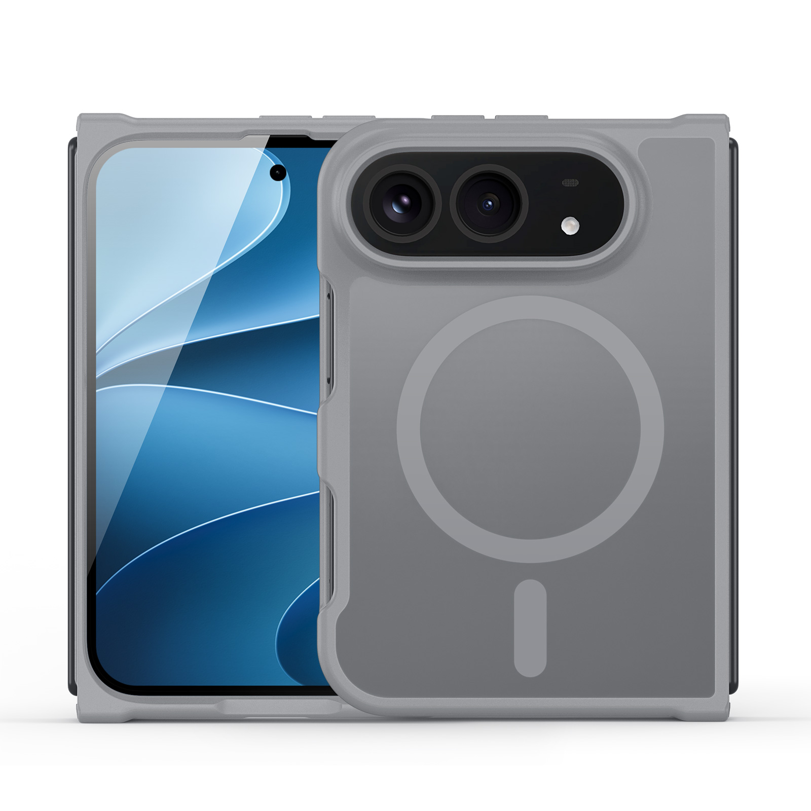 DUX DUCIS for iPhone Duo Magnetic Case Yind Series PC+TPU Phone Cover - Grey