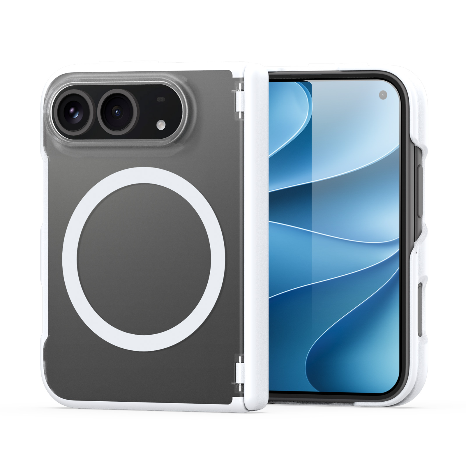 DUX DUCIS for iPhone Duo Magnetic Case  Expn Series PC + TPU Phone Back Cover - White