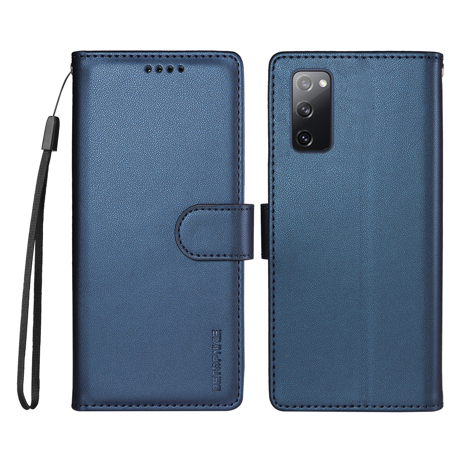 BETOPNICE for Samsung Galaxy S20 FE 5G / Galaxy S20 Lite / Galaxy S20 FE 2022 / Galaxy S20 FE 006 Case RFID Blocking Wallet Stand Leather Phone Cover with Wrist Strap - Blue