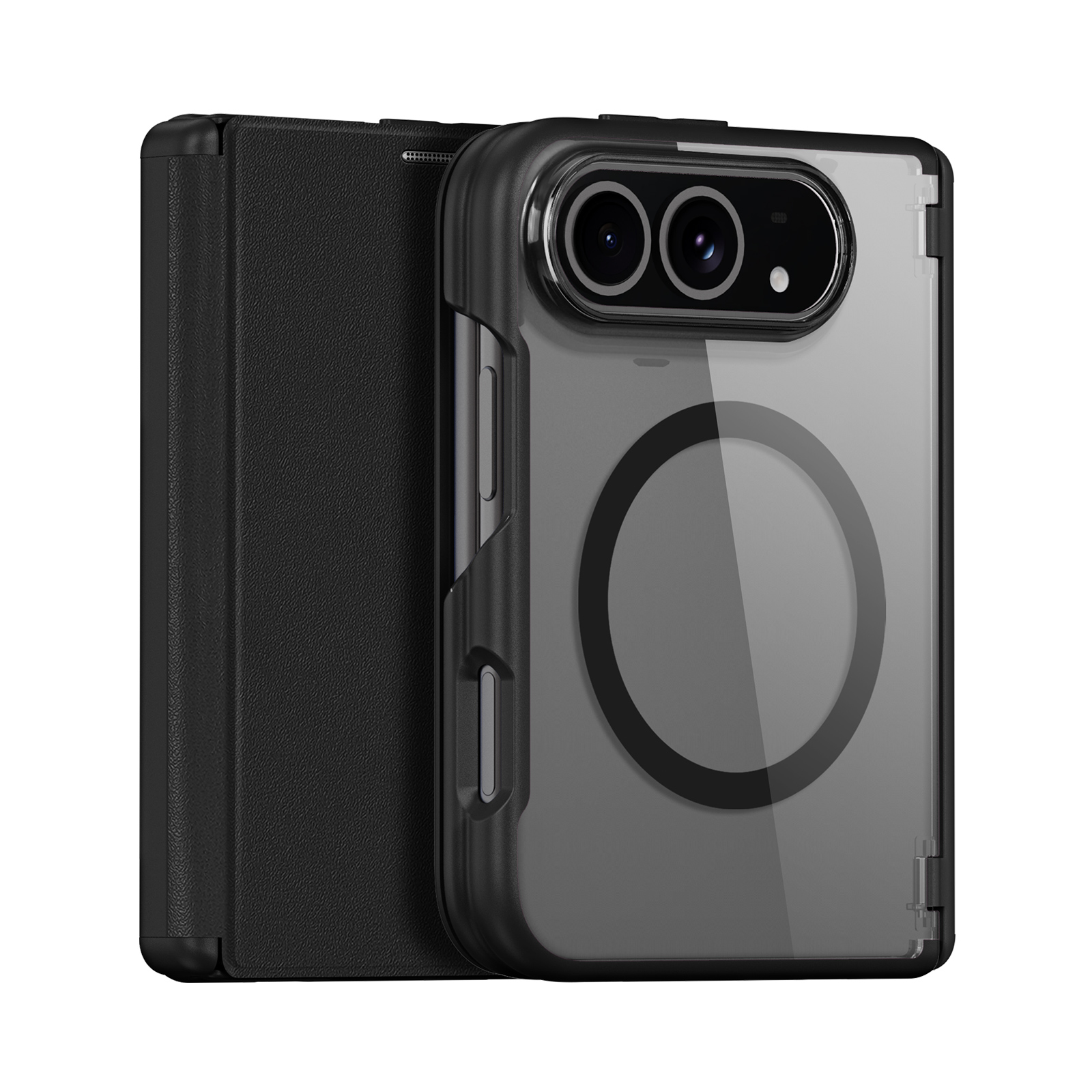 DUX DUCIS for iPhone Duo Magnetic Case  Skin X Pro Series Flip Leather Cover - Black