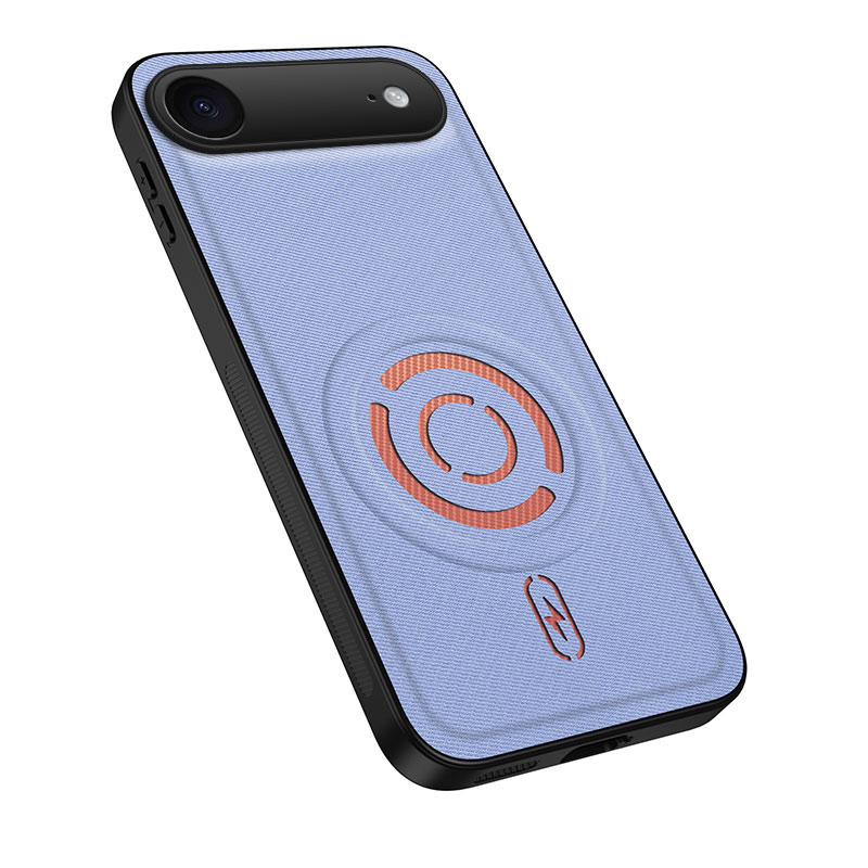 WANLONFENG for iPhone Air KJB Series Magnetic Case Tech Fabric Texture PC+TPU Shockproof Phone Cover - Blue