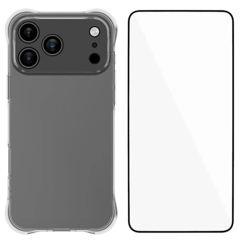 WANLONFENG for iPhone 18 Pro WL Series Case 2.0mm TPU Phone Cover with Tempered Glass Film - Transparent