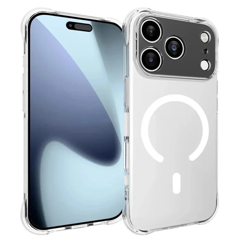 WANLONFENG for iPhone 18 Pro TM1 Series 2.0mm Magnetic Case Clear TPU Phone Back Cover - Transparent