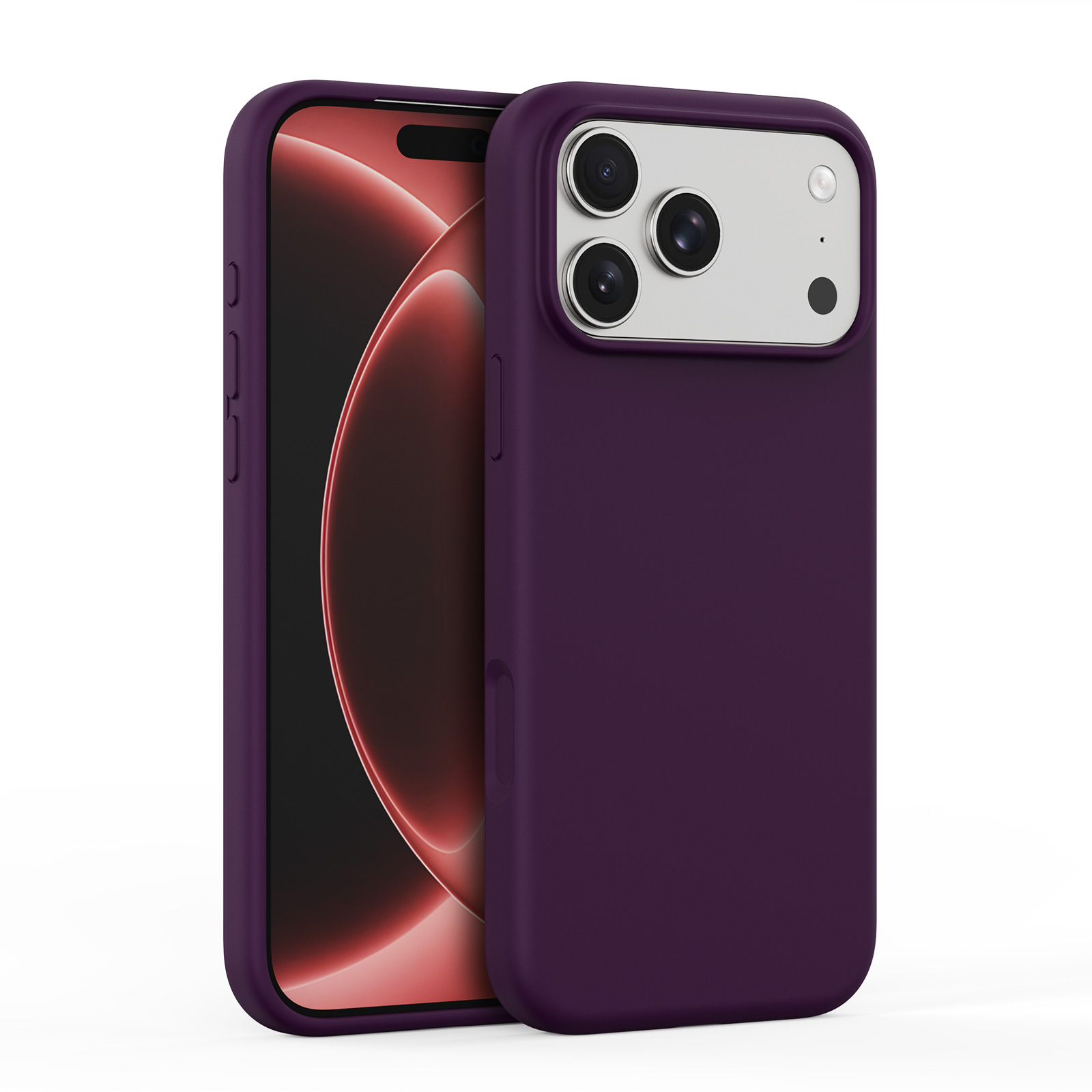 DUX DUCIS for iPhone 17 Pro Max / iPhone 18 Pro Max Piel Series Magnetic Case Liquid Silicone Shockproof Phone Cover - Dark Cherry