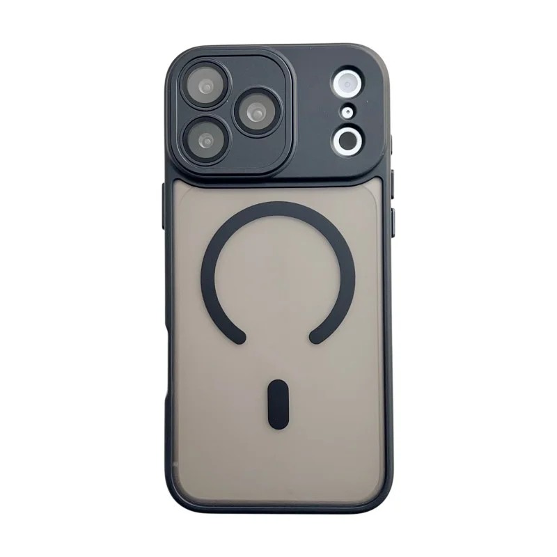 WANLONFENG for iPhone 18 Pro QB1 Series Magnetic Back Cover PC TPU Shockproof Phone Case - Black