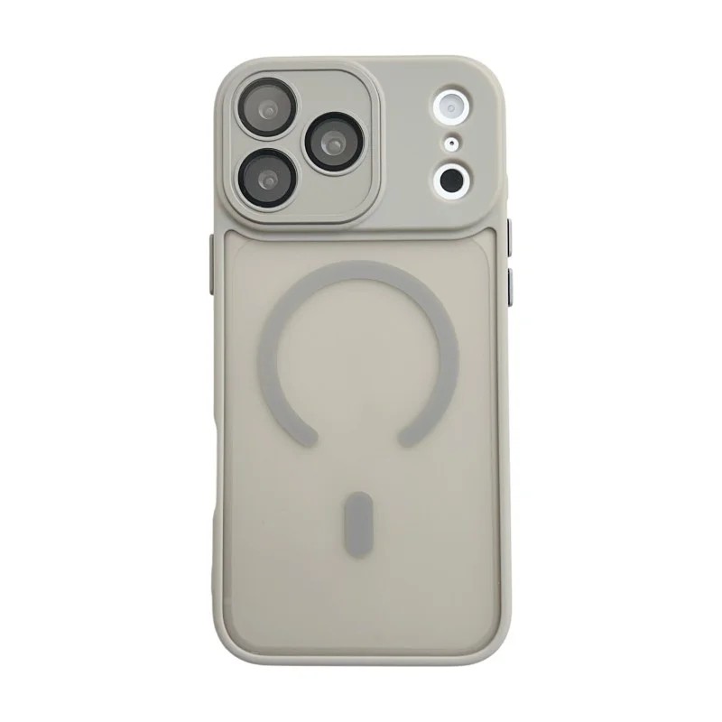 WANLONFENG for iPhone 18 Pro QB1 Series Magnetic Back Cover PC TPU Shockproof Phone Case - Grey