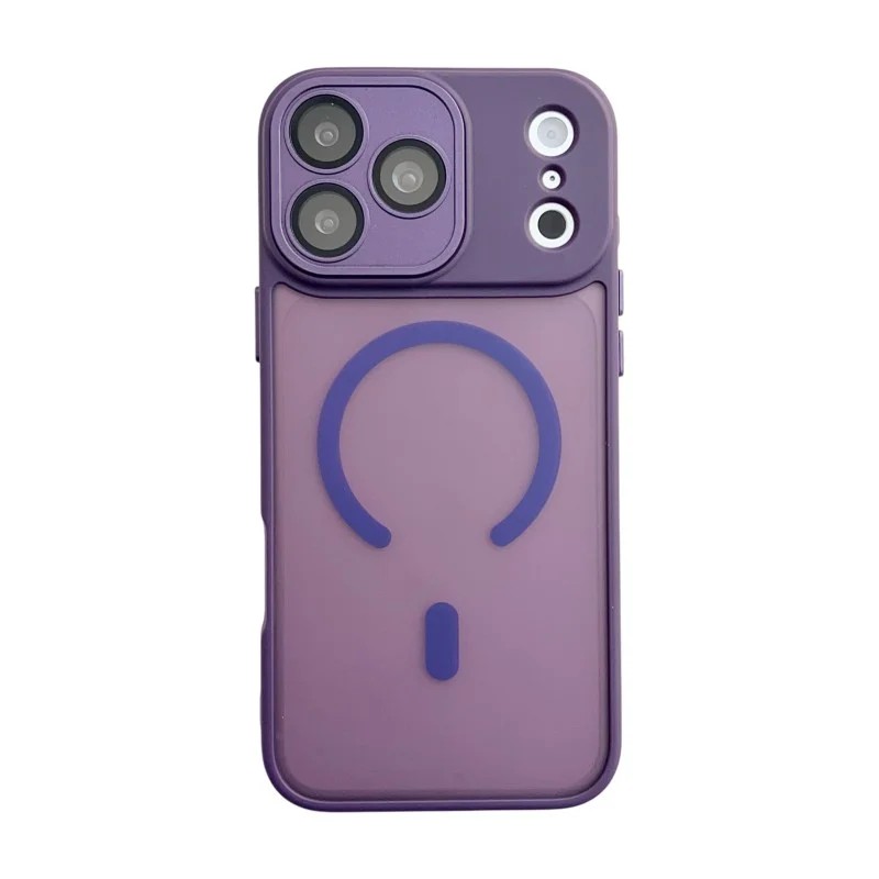WANLONFENG for iPhone 18 Pro QB1 Series Magnetic Back Cover PC TPU Shockproof Phone Case - Purple
