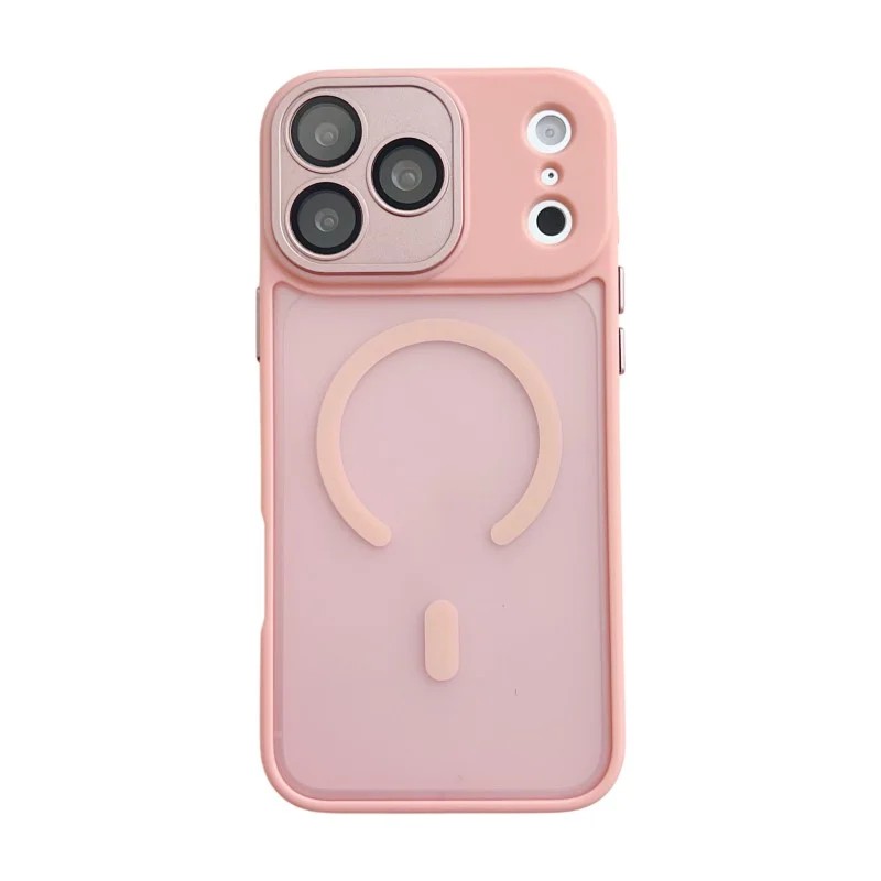 WANLONFENG for iPhone 18 Pro Max QB1 Series Magnetic Back Cover PC TPU Shockproof Phone Case - Pink
