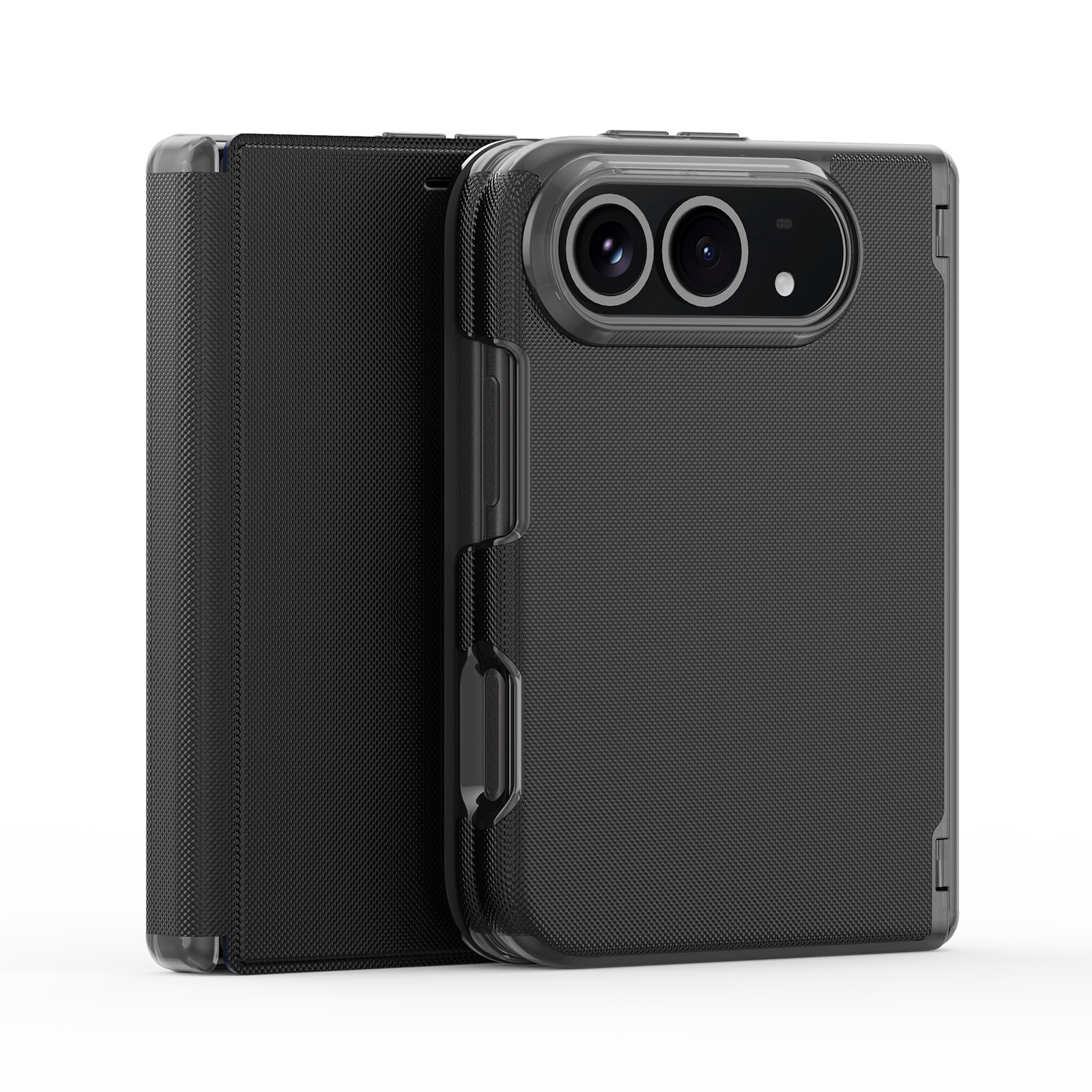 DUX DUCIS for iPhone Duo Fort Series PU Leather Flip Phone Cover with Card Slot - Black