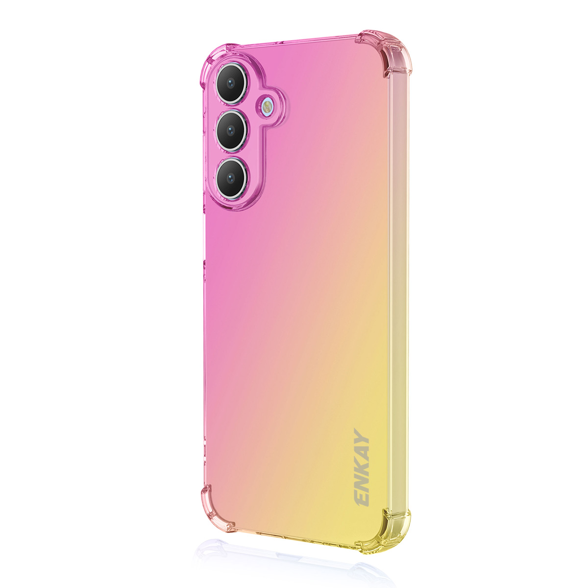 ENKAY for Samsung Galaxy A27 5G TPU Case  Thickened Four Corner Drop-proof Phone Back Cover - Pink / Gold
