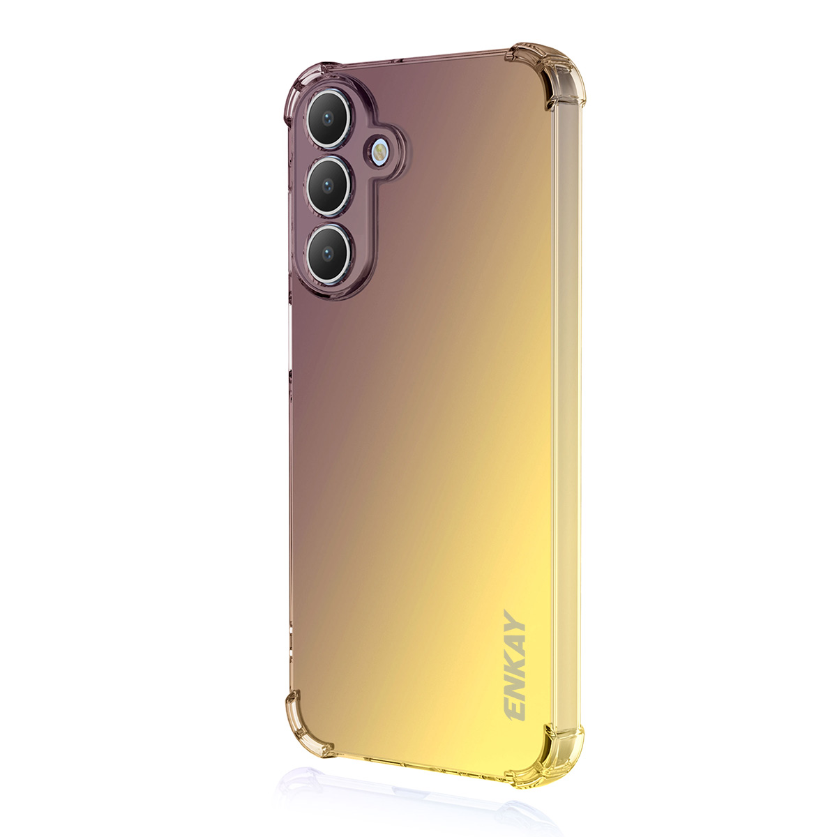 ENKAY for Samsung Galaxy A27 5G TPU Case  Thickened Four Corner Drop-proof Phone Back Cover - Purple / Gold