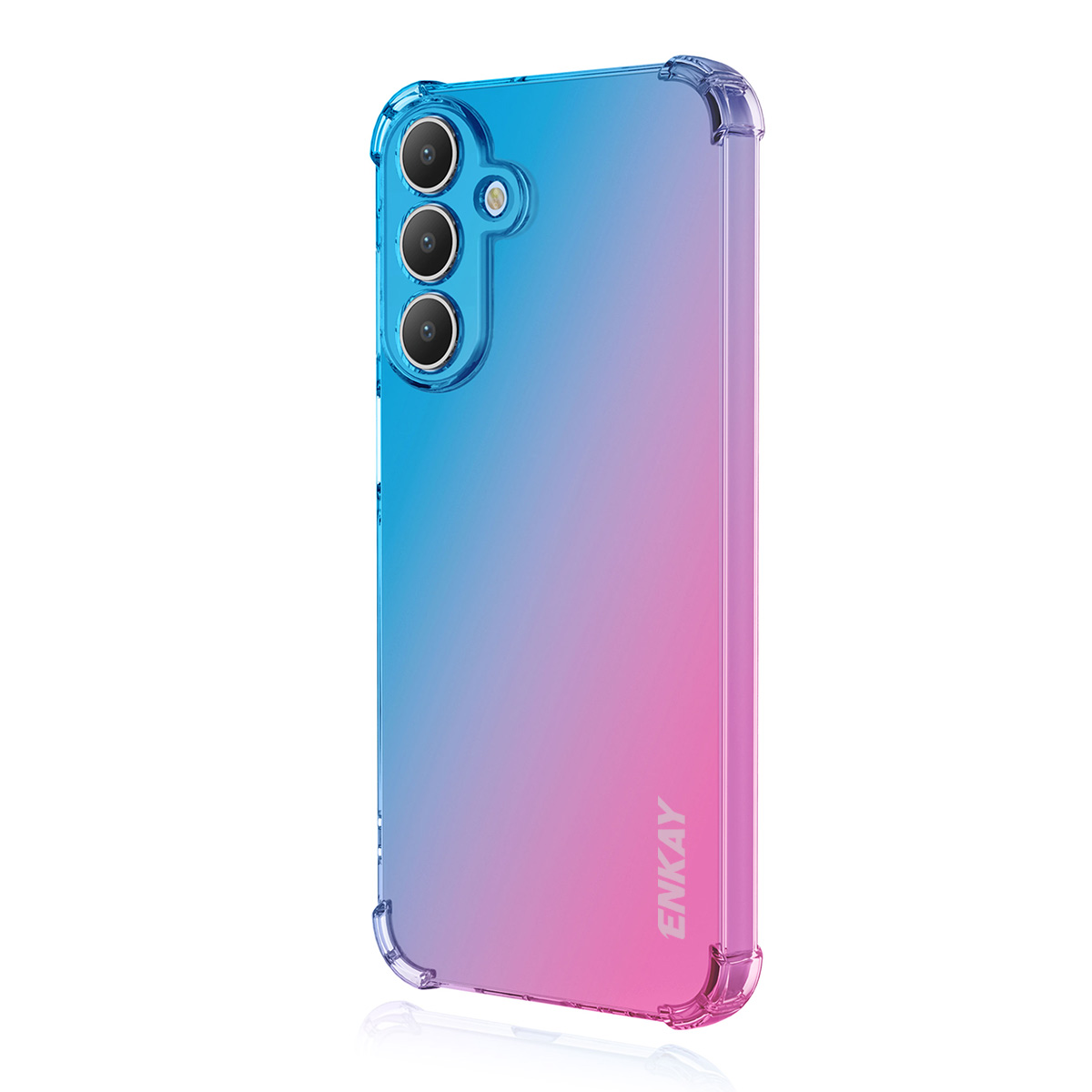 ENKAY for Samsung Galaxy A27 5G TPU Case Thickened Four Corner Drop-proof Phone Back Cover - Blue / Pink