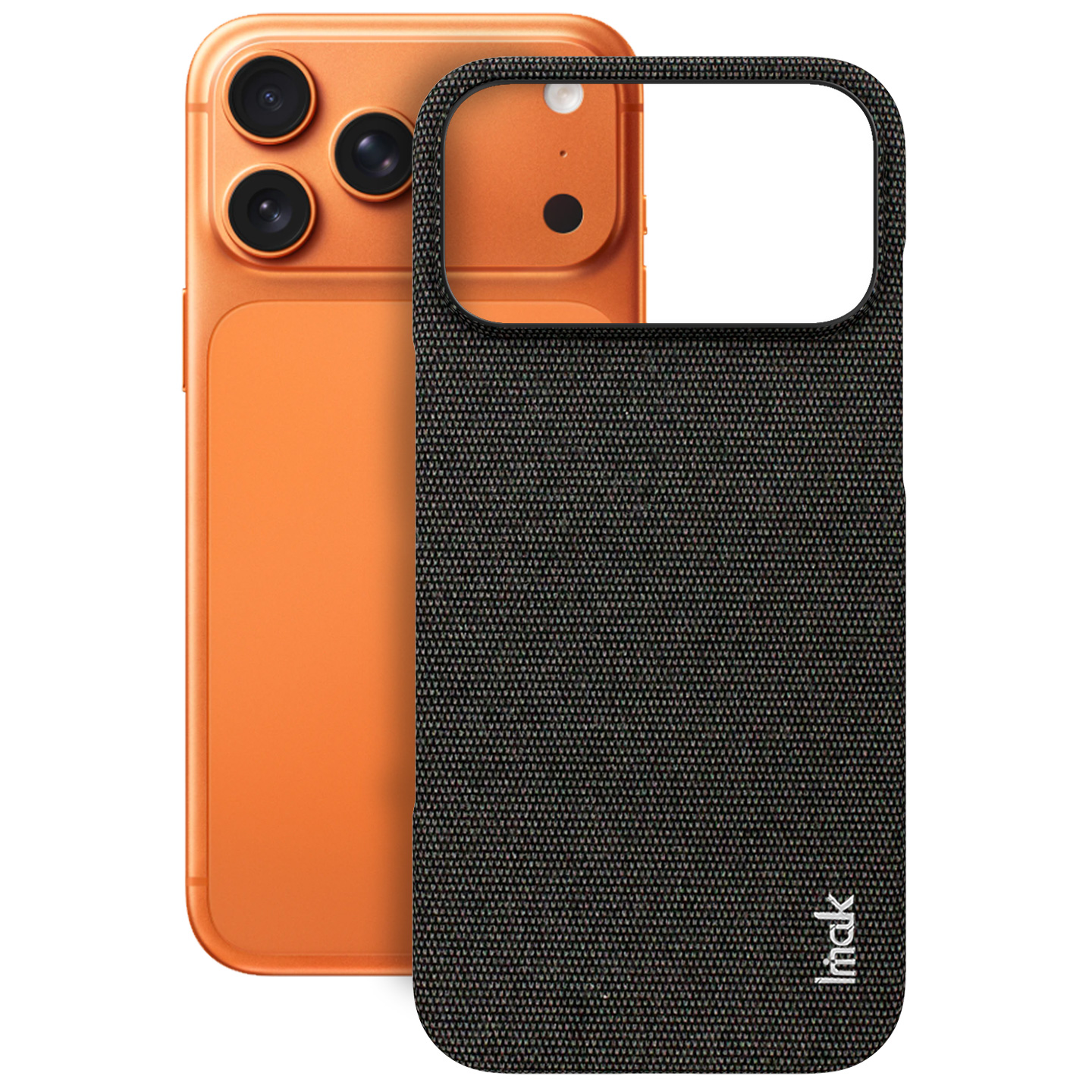 IMAK for iPhone 18 Pro / iPhone 17 Pro Ruiyi Series Case Fabric Texture Leather + PC Phone Back Cover - Black