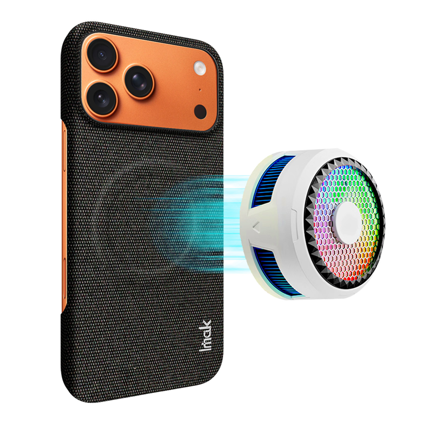 IMAK for iPhone 18 Pro Max / iPhone 17 Pro Max Ruiyi Series Magnetic Case Fabric Texture Leather + PC Phone Back Cover - Black