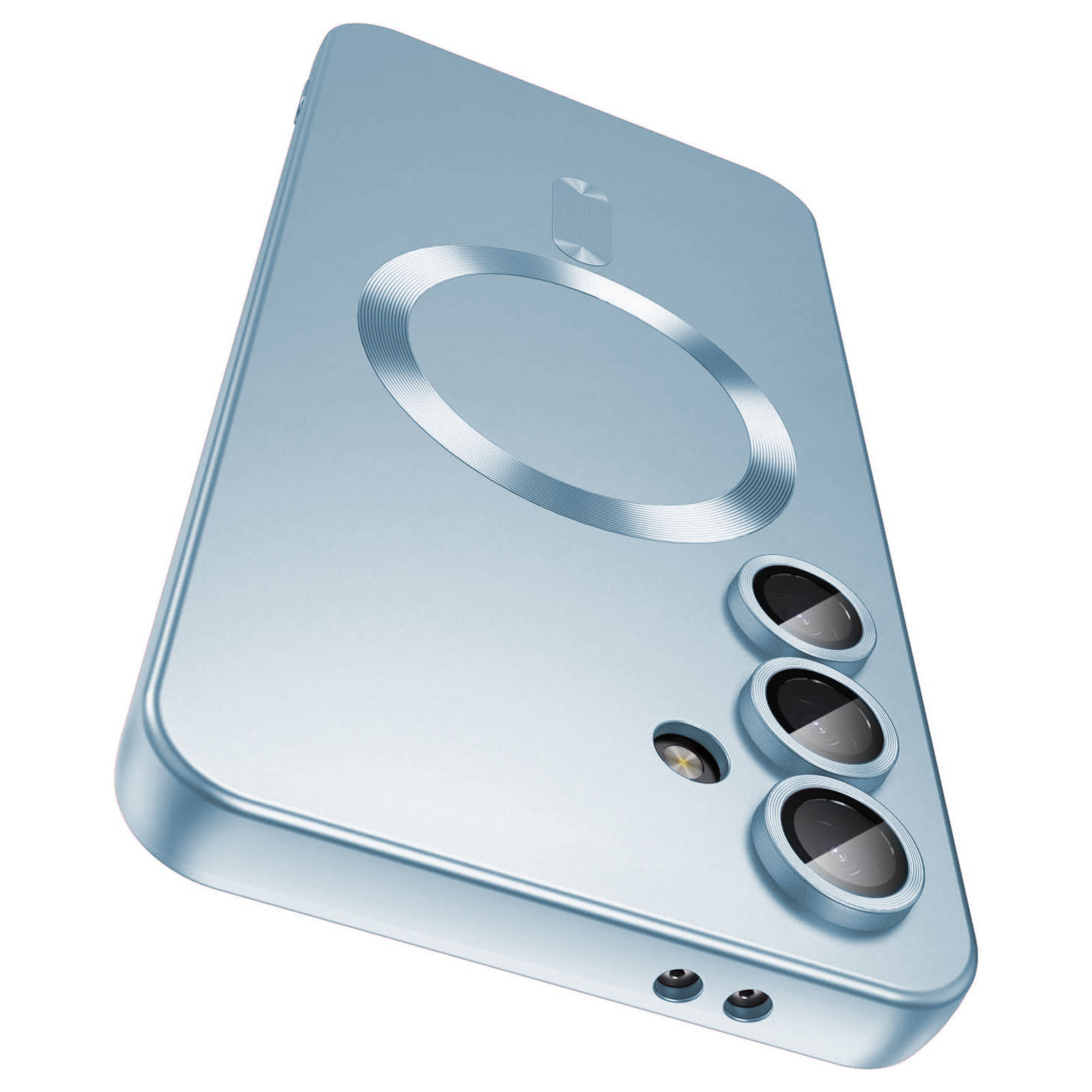 For Samsung Galaxy S24 FE Magnetic Case Ultra Thin TPU Phone Cover with Lens Protection - Blue