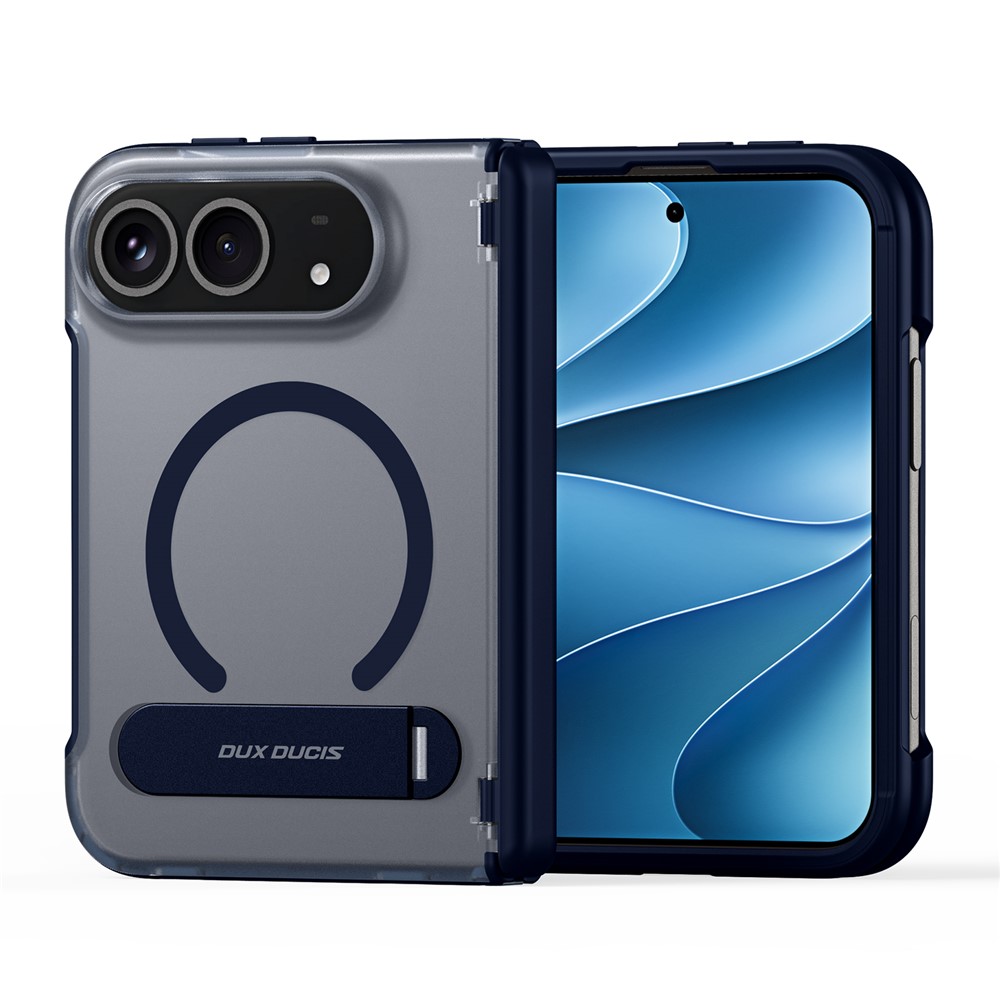 DUX DUCIS for iPhone Duo Kind Series Magnetic Case Kickstand TPU+PC Matte Phone Cover - Blue