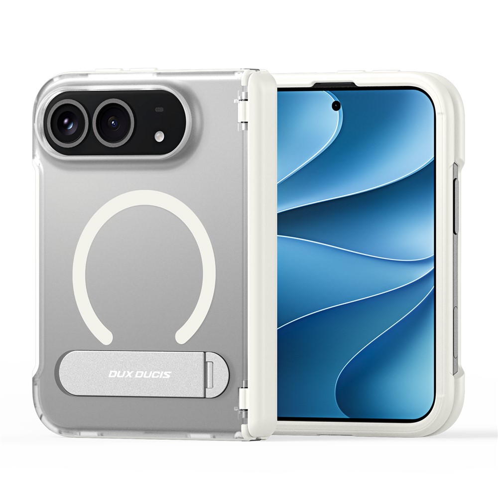 DUX DUCIS for iPhone Duo Kind Series Magnetic Case Kickstand TPU+PC Matte Phone Cover - Grey