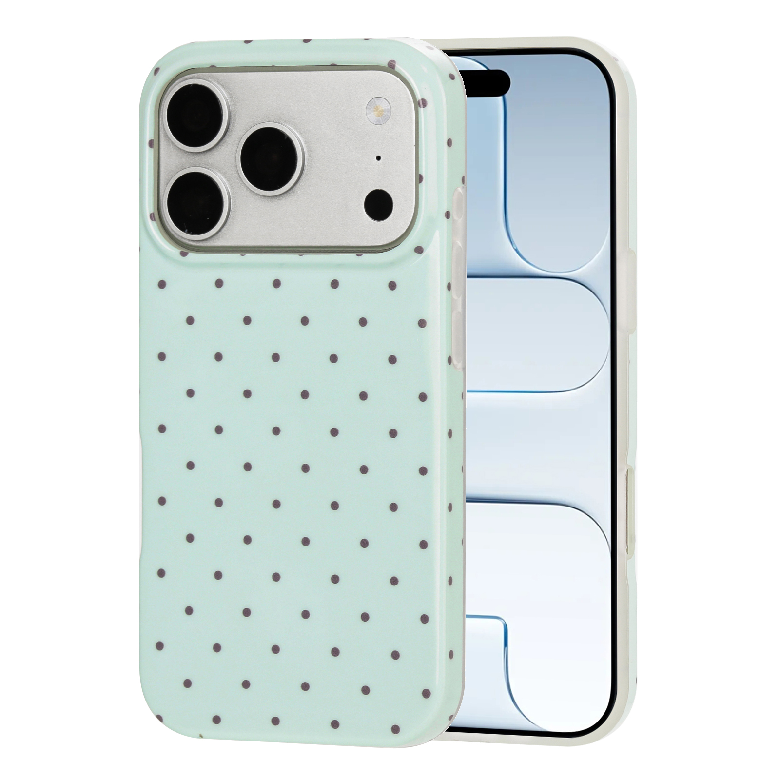For iPhone 17 Pro Max / iPhone 18 Pro Max Case IMD Polka Dot TPU Anti Drop Phone Cover - Green