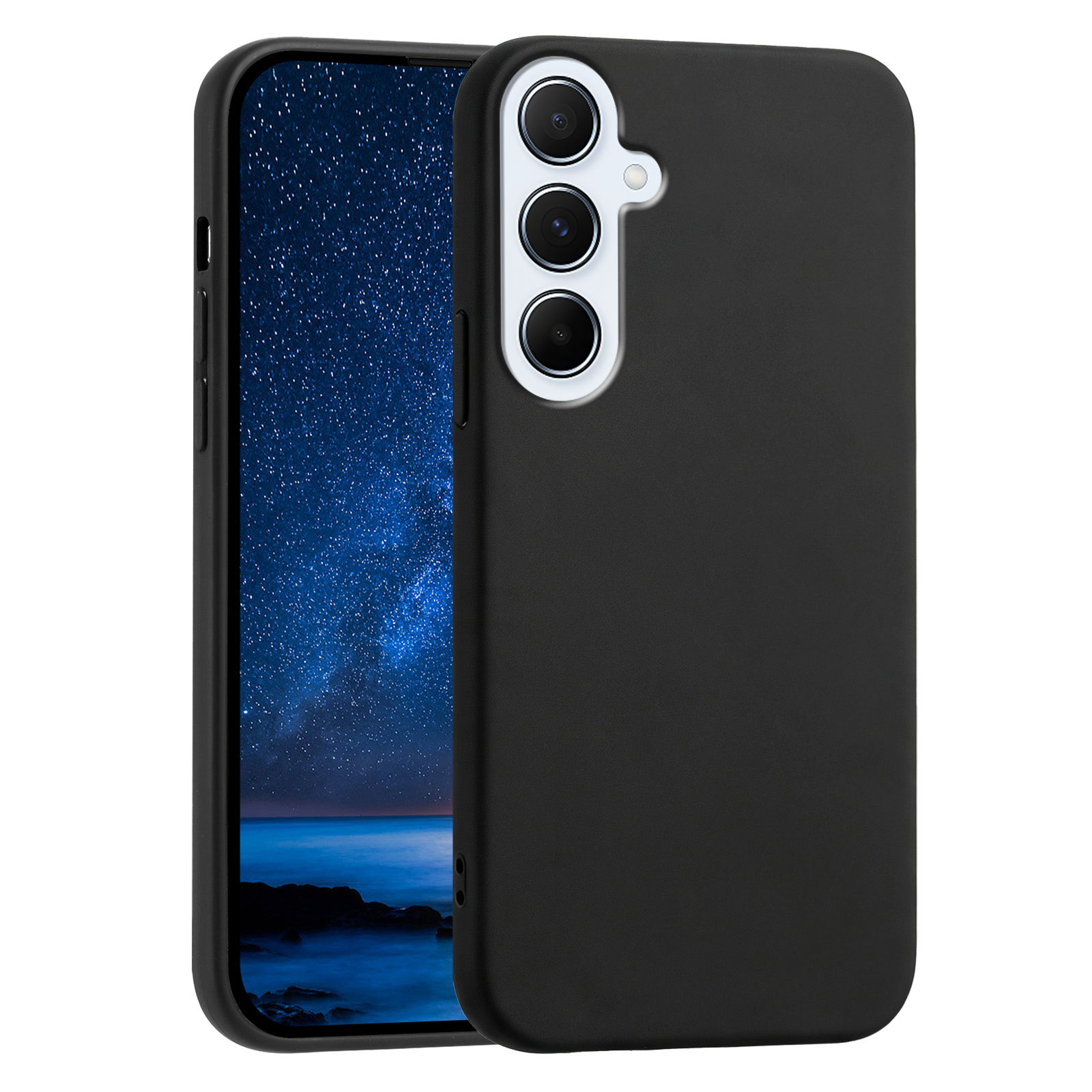 For Samsung Galaxy A16 4G / Galaxy A16 5G Case Soft TPU Anti-Drop Non-Slip Texture Phone Cover - Black