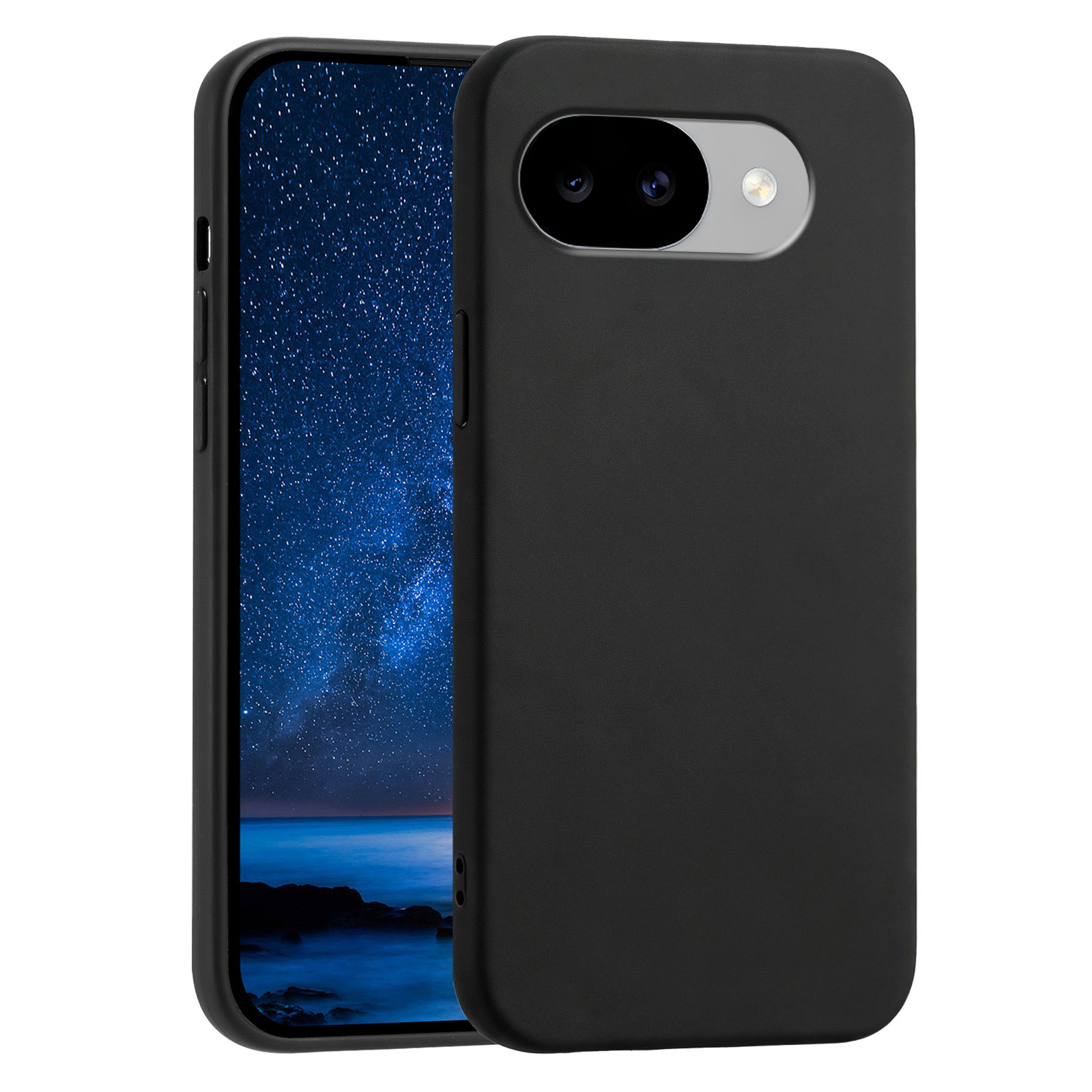 For Google Pixel 11a Case Soft TPU Anti-Drop Non-Slip Texture Phone Cover - Black