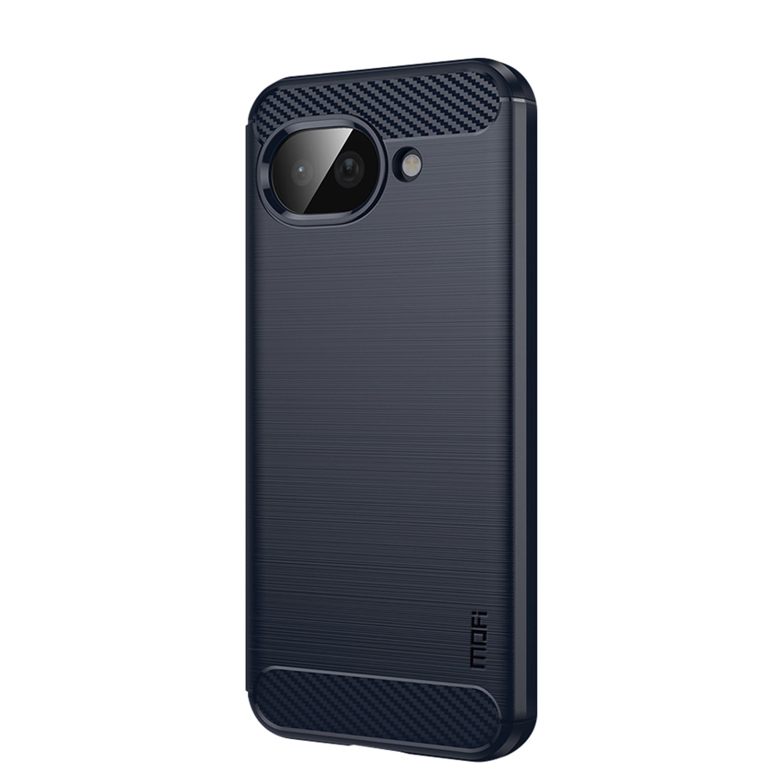 MOFI for Google Pixel 11a Back Cover  Brushed Texture Carbon Fiber Soft TPU Case - Blue
