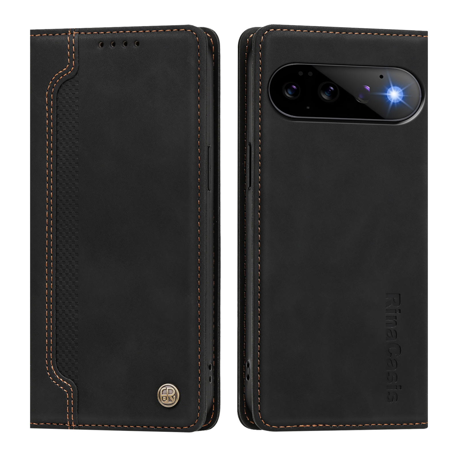 For Google Pixel 11 / Google Pixel 11 Pro Case Magnetic Closure Wallet Stand TPU PU Leather Phone Cover - Black