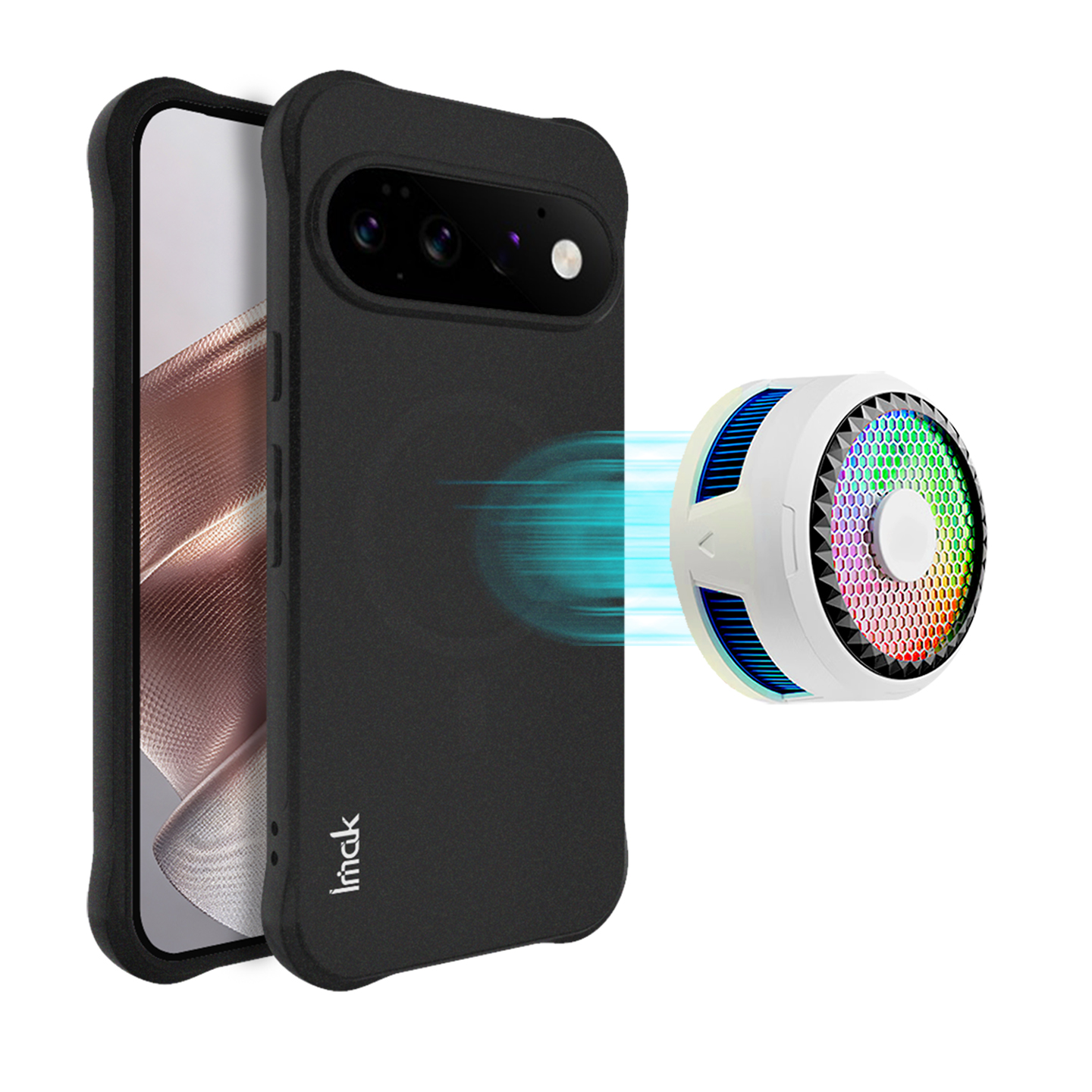IMAK for Google Pixel 11 Magnetic Case Shockproof Airbag TPU Phone Cover - Matte Black