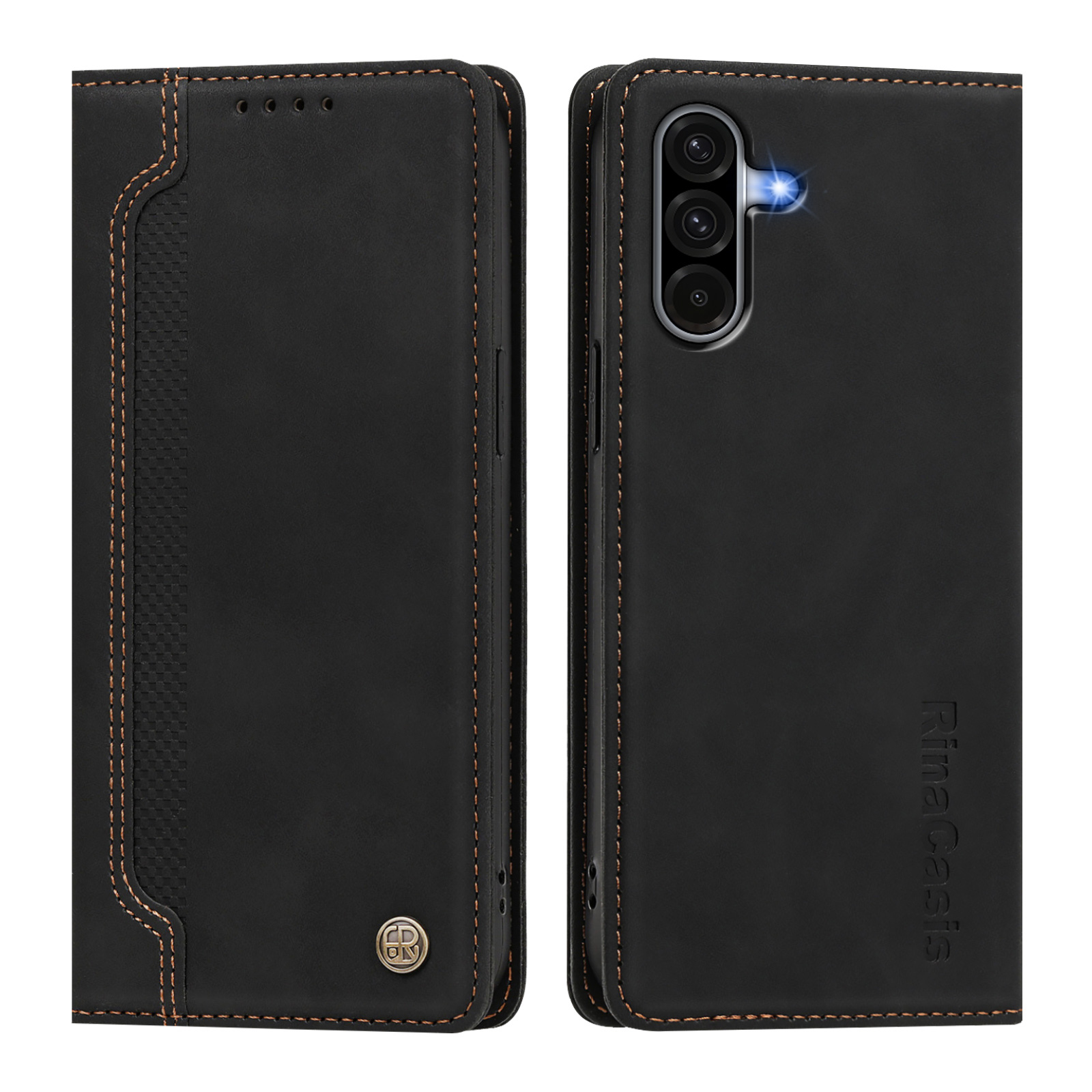 For Samsung Galaxy A17 4G / Galaxy A18 4G / Galaxy A18 5G / Galaxy A26 5G / Galaxy A17 5G Case Magnetic Closure Wallet Stand TPU PU Leather Phone Cover - Black