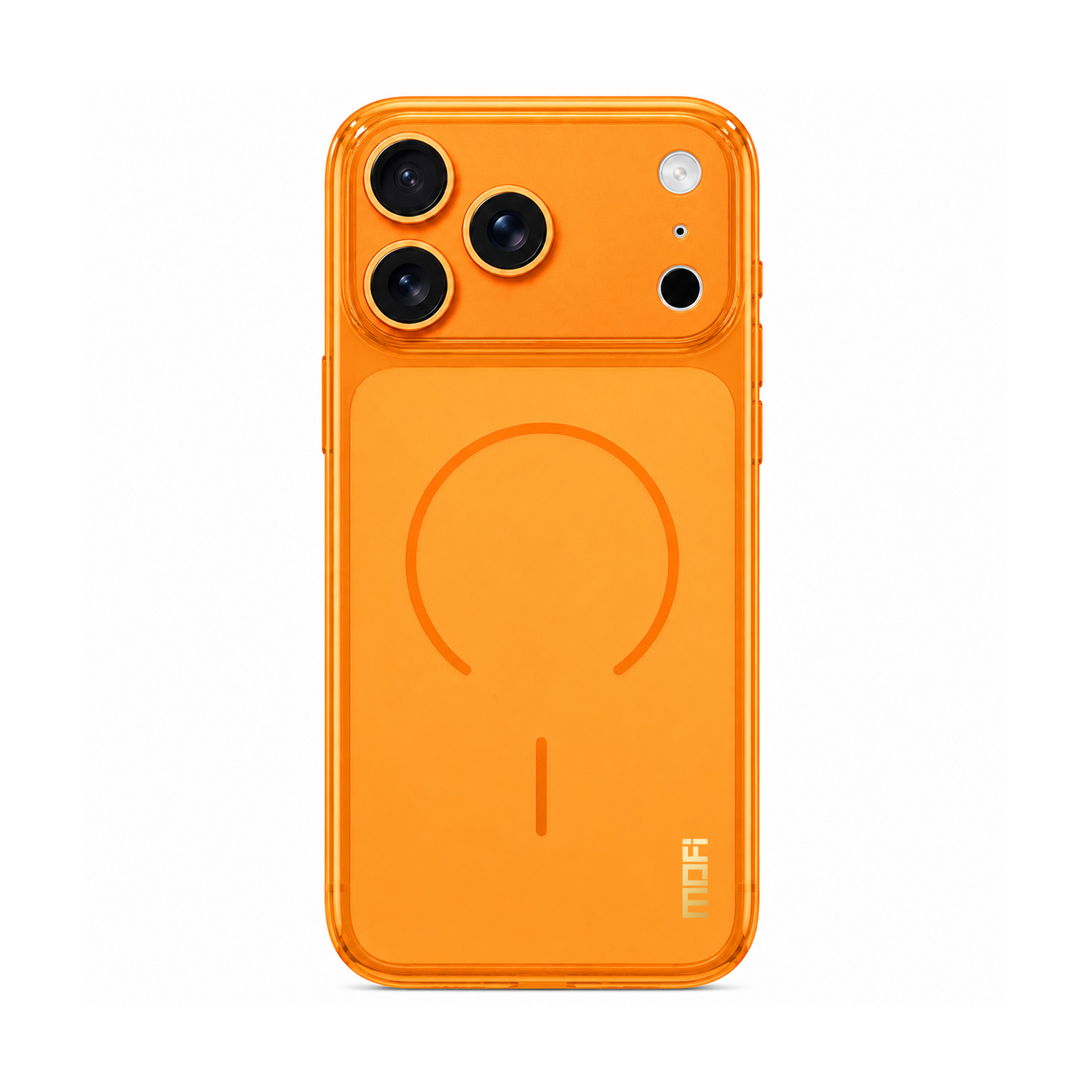 MOFI for iPhone 18 Pro Max Simple Series Matte Translucent TPU Full-Cover Phone Case with Mirror Film - Orange